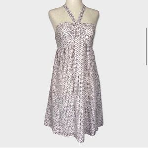 Madewell Silk Halter Dress in Echo Grid Geometric size 0